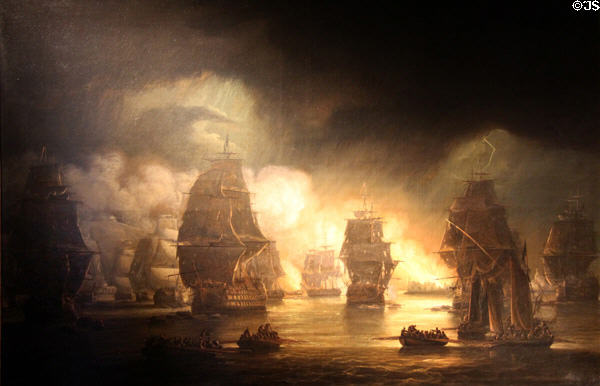 Bombardment of Algiers painting (1819) by Thomas Luny at International Maritime Museum. Hamburg, Germany.