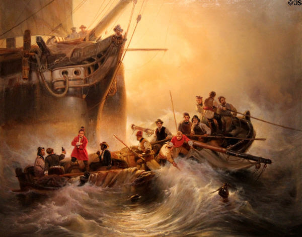 Shipwreck painting (1834) by Wijnand Johannes Joseph Nuyen at International Maritime Museum. Hamburg, Germany.