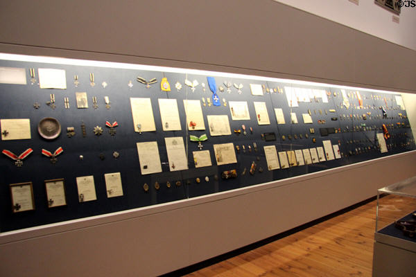 Military metals, ribbons & honors at International Maritime Museum. Hamburg, Germany.