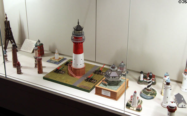Lighthouse models at International Maritime Museum. Hamburg, Germany.