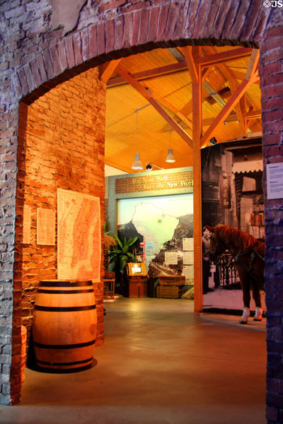 Interior structure & displays at Emigration Museum BallinStadt. Hamburg, Germany.