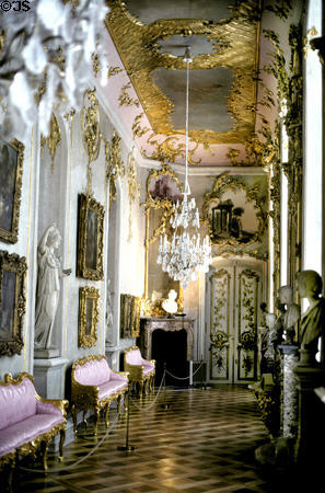 Sanssouci Palace Roccoco interior. Potsdam, Germany.
