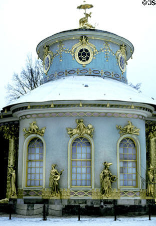 Chinese Teahouse (18thC) in winter at Sanssouci garden. Potsdam, Germany.