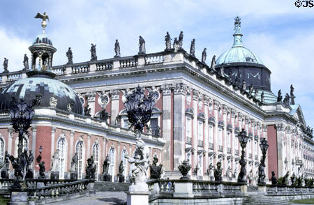 Neues Palais (1763-9) commissioned by Frederick the Great. Potsdam, Germany. Style: Baroque.