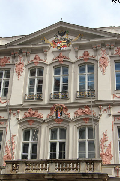 Detail of Preysing Palace (1737) on Prannerstraße. Munich, Germany.