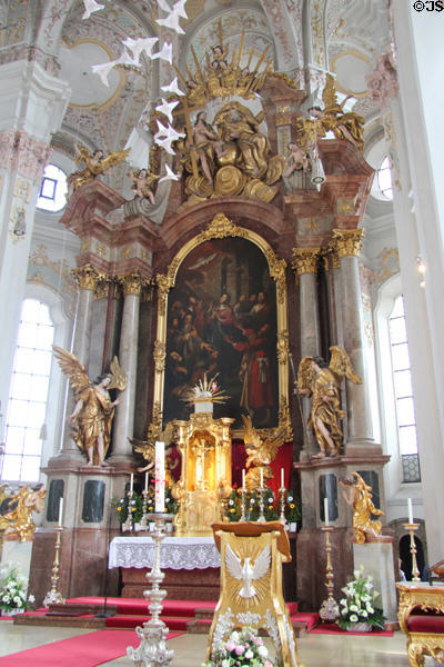 Baroque high altar at Heilig-Geist-Kirche. Munich, Germany.