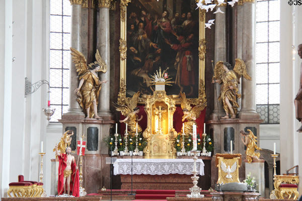 Baroque high altar at Heilig-Geist-Kirche. Munich, Germany.