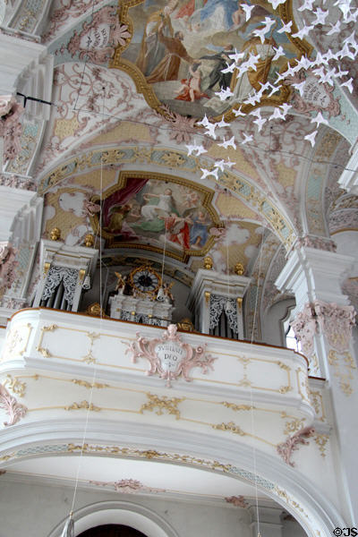 Organ loft at Heilig-Geist-Kirche. Munich, Germany.