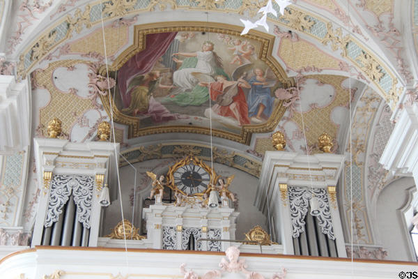 Organ loft at Heilig-Geist-Kirche. Munich, Germany.