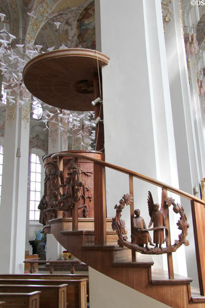 Modern pulpit at Heilig-Geist-Kirche. Munich, Germany.