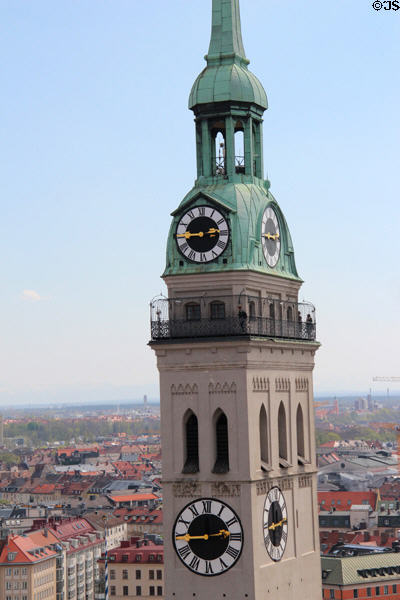 Tower (1386)of Peterskirche. Munich, Germany.