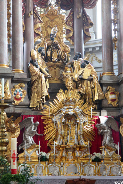 Detail of High altar of St Peter (1746) by Stuber & Egid Qurin Asam at Peterskirche. Munich, Germany.