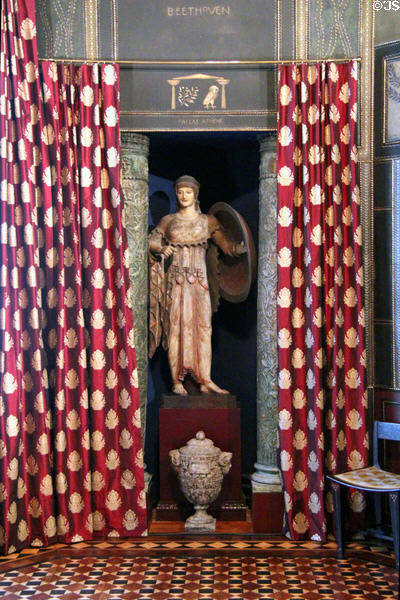 Niche with statue of Athena by Franz von Stuck at Villa Stuck Museum. Munich, Germany.