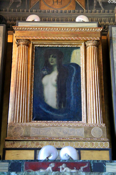 Sin painting by Franz von Stuck on Sin Altar at Villa Stuck Museum. Munich, Germany.