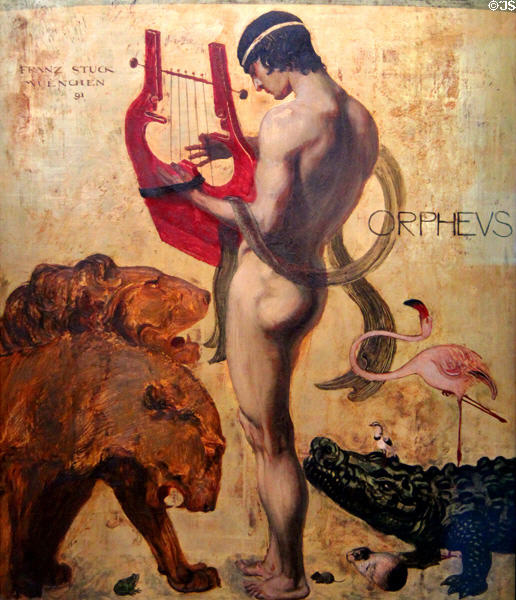 Orpheus painting (1891) by Franz von Stuck at Villa Stuck Museum. Munich, Germany.