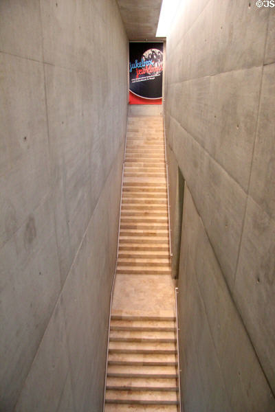 Stairway ascending to Jewish Museum Munich. Munich, Germany.