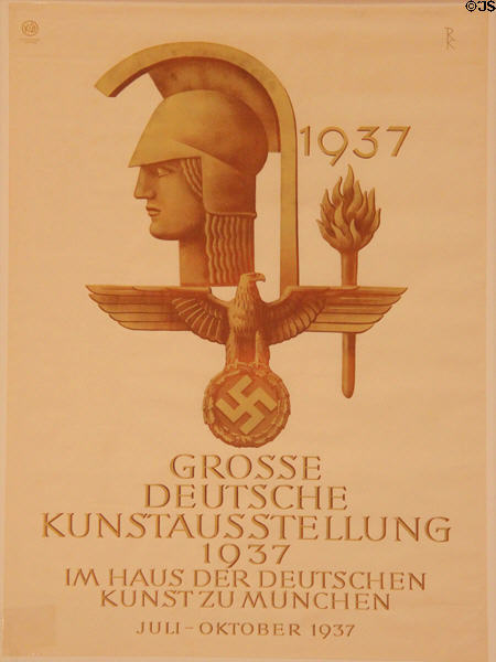 Poster for Great German Art Exhibitions of 1937 at Haus der Kunst. Munich, Germany.