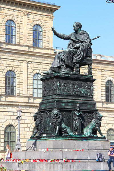 King Maximilian I Joseph of Bavaria monument (1835) by Christian Daniel Rauch & Leo von Klenze at Munich Residenz. Munich, Germany.