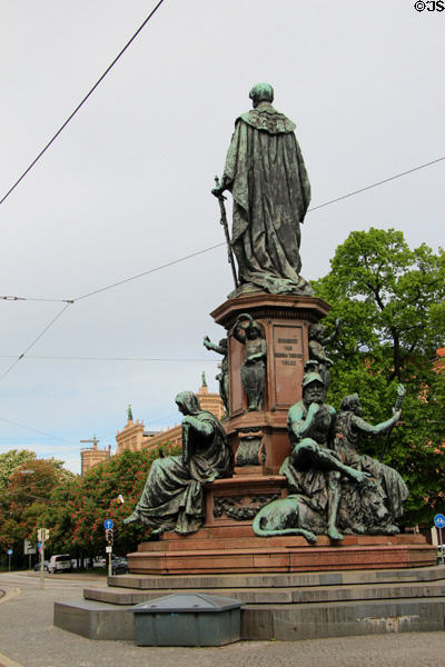 King Maximilian II Memorial statue near Five Continents Museum. Munich, Germany.
