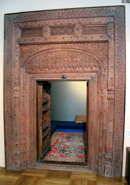 Muslim carved doorway at Five Continents Museum. Munich, Germany.