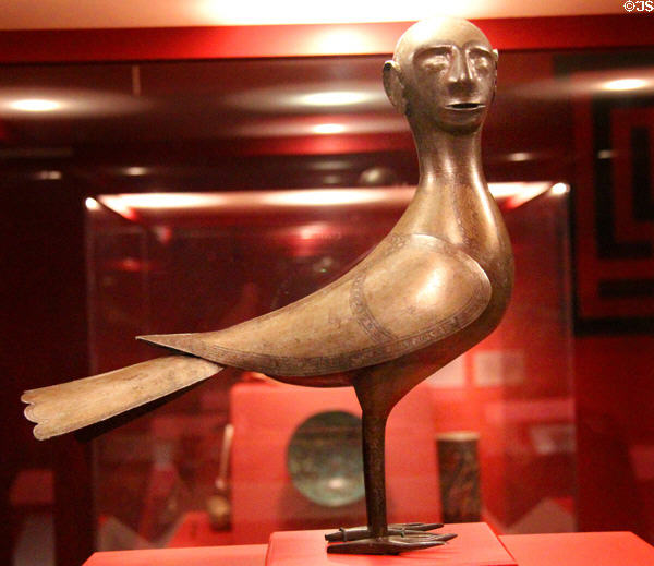 Iron mythical harpy statue (19thC) from Iran at Five Continents Museum. Munich, Germany.