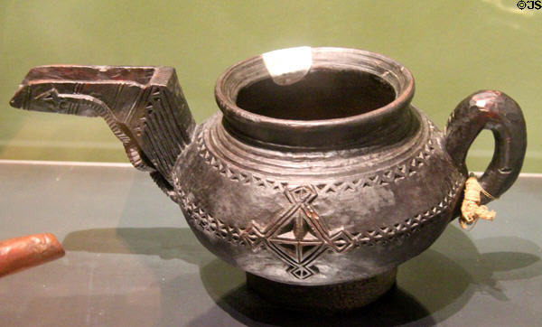 Pot for serving ghi (end 19thC) from Afghanistan at Five Continents Museum. Munich, Germany.