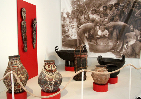 Carvings from Sepik River of Papua New Guinea at Five Continents Museum. Munich, Germany.