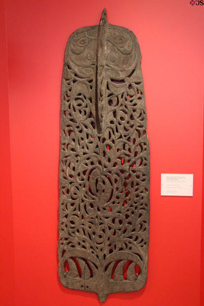 Carved ceremonial board from Sepik River of Papua New Guinea at Five Continents Museum. Munich, Germany.