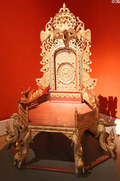 Throne for a Buddhist abbot (c2008) from Yangon at Five Continents Museum. Munich, Germany.