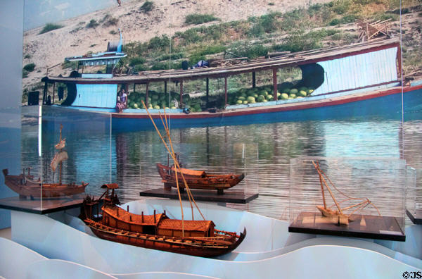 Models of antique boats of Burma at Five Continents Museum. Munich, Germany.