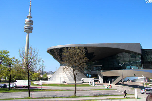 BMW World (2007) functions as showroom, concept exhibition & auto sales delivery site. Munich, Germany. Architect: Coop Himmelb(l)au.