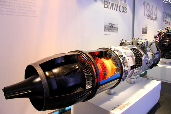 BMW 003 jet engine (1944) used in Arado Ar234 & Heinkel HE162 at BMW Museum. Munich, Germany.