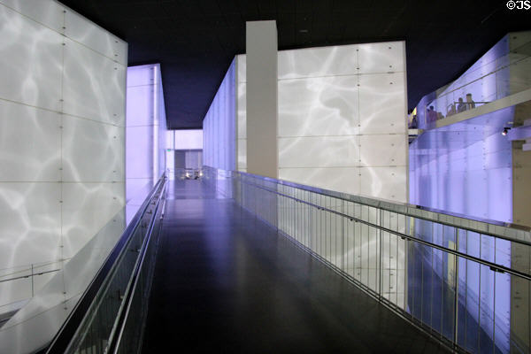 Modern architecture interior at BMW Museum. Munich, Germany.
