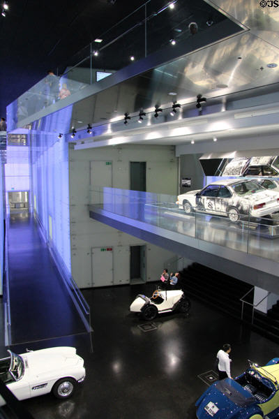 Modern display gallery at BMW Museum. Munich, Germany.