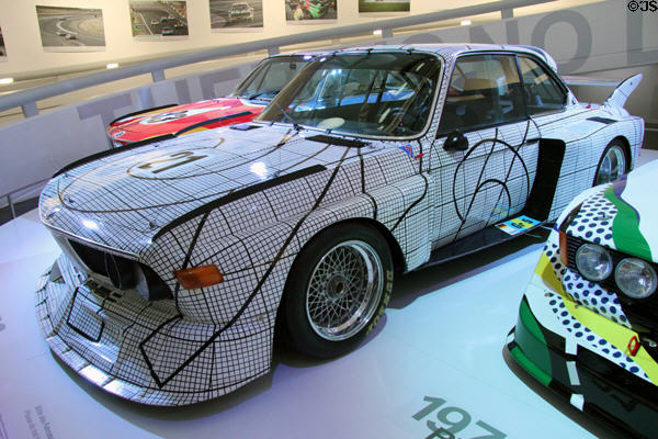 BMW 3.0 CSL racing car (1976) painted by Frank Stella at BMW Museum. Munich, Germany.