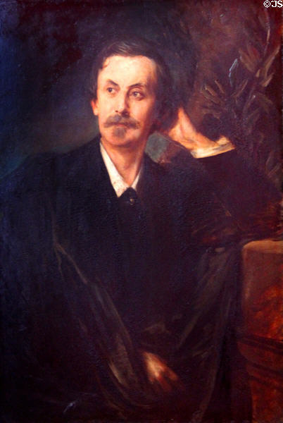 Portrait of Adolf Friedrich Graf von Schack (1875) by Franz von Lenbach at Schackgalerie. Munich, Germany.