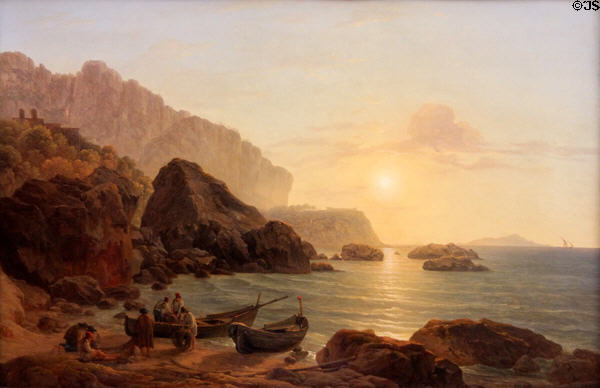 Coast of Capri painting (1817) by Joseph Rebell at Schackgalerie. Munich, Germany.
