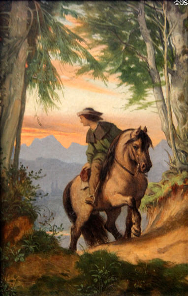 Farewell to the Valley painting (c1846) by Moritz von Schwind at Schackgalerie. Munich, Germany.