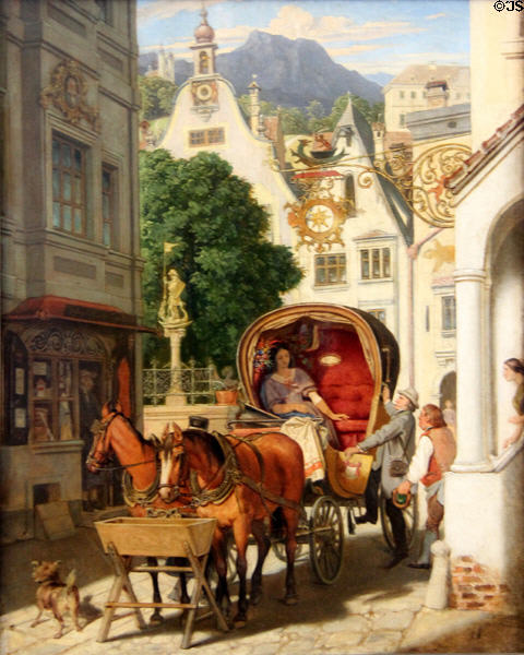 Honeymoon painting (c1850-2) by Moritz von Schwind at Schackgalerie. Munich, Germany.