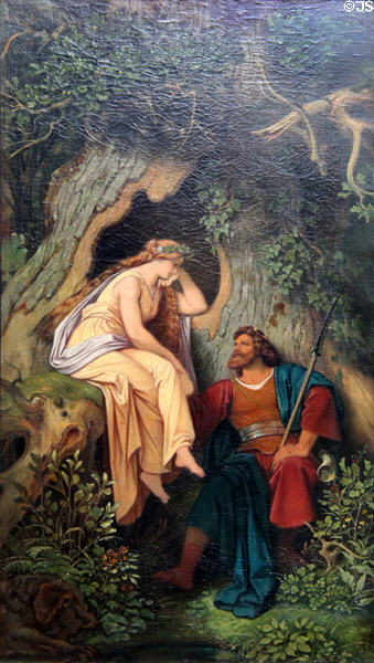 King Crocus & the Wood Nymph painting (c1855-60) by Moritz von Schwind at Schackgalerie. Munich, Germany.