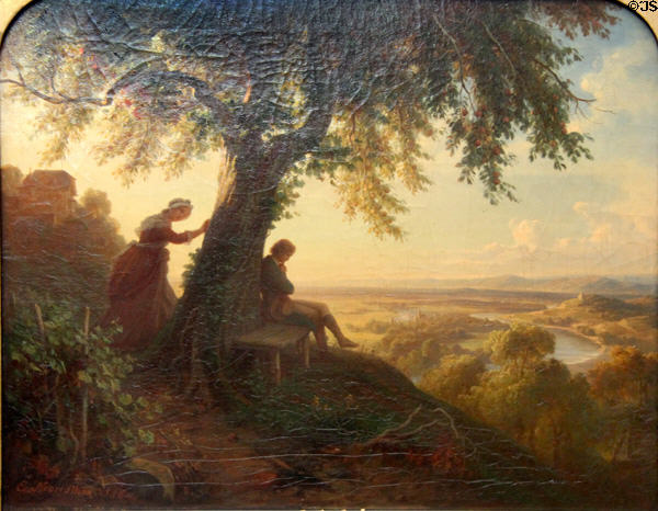 Scene from Goethe's "Herrmann und Dorothea" painting (1864) by Eugen Napoleon Neureuther at Schackgalerie. Munich, Germany.
