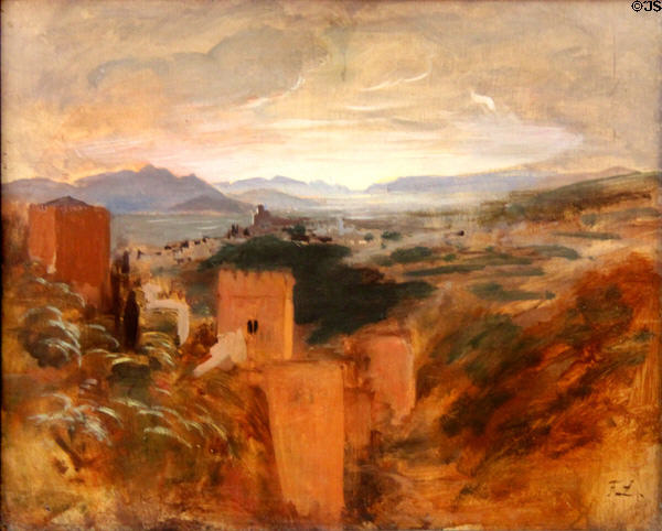 Valley of Granada painting (1868) by Franz von Lenbach at Schackgalerie. Munich, Germany.