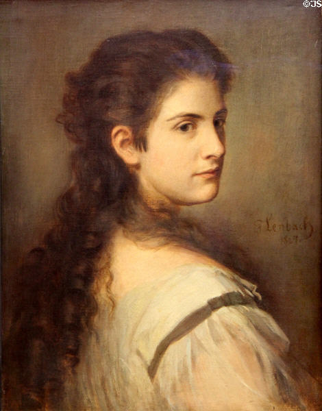 Portrait of a woman (1867) by Franz von Lenbach at Schackgalerie. Munich, Germany.