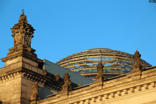 Dome (1999) atop German Bundestag (1894). Berlin, Germany. Architect: Norman Foster.