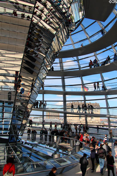 Space within German Bundestag dome. Berlin, Germany.