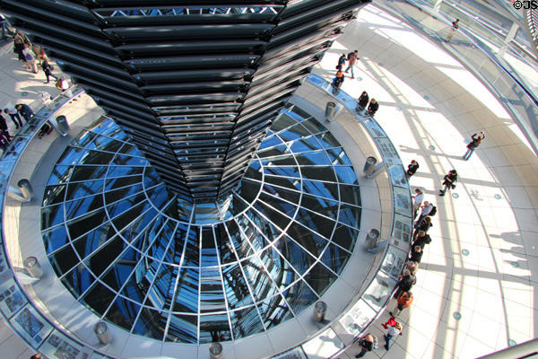 Interior base of German Bundestag dome. Berlin, Germany.
