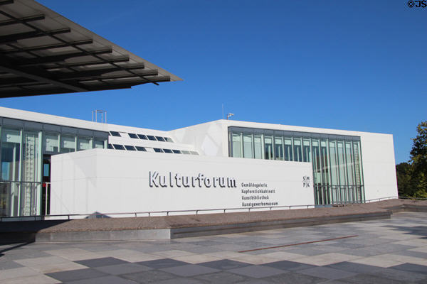 Kulturforum sign includes Gemaldegalerie. Berlin, Germany.