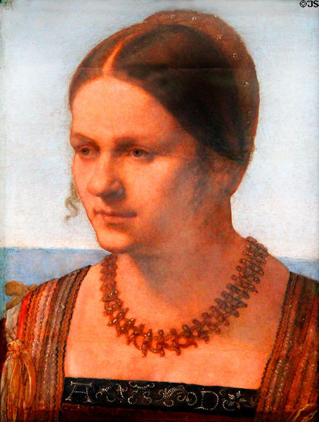 Portrait of young Venetian woman (c1506) by Albrecht Dürer at Berlin Gemaldegalerie. Berlin, Germany.