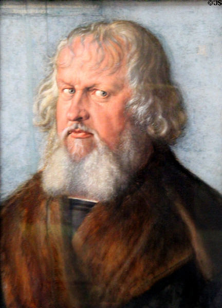 Portrait of Hieronymus Holzschuher (1526) by Albrecht Dürer at Berlin Gemaldegalerie. Berlin, Germany.