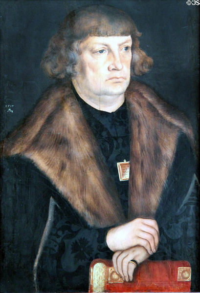 Portrait of Bürgermeister von Weißenfels (1515) by Lucas Cranach the Elder at Berlin Gemaldegalerie. Berlin, Germany.